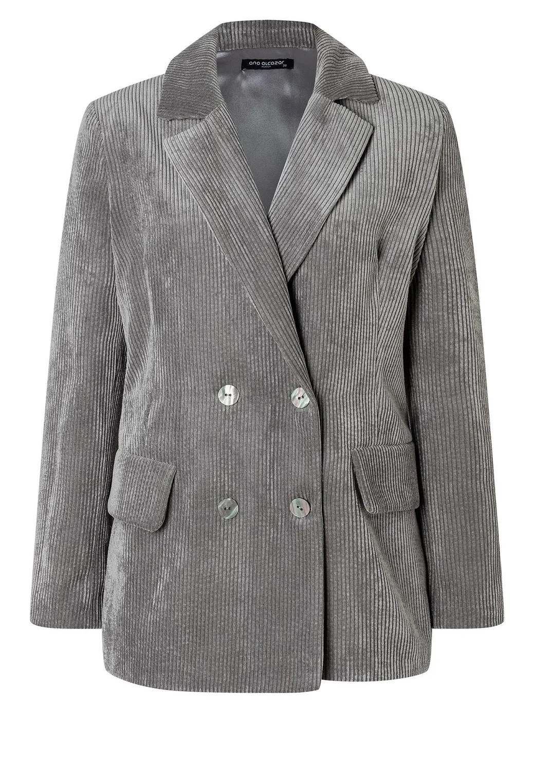 Ana Alcazar Adia blazer velluto grigio doppiopetto