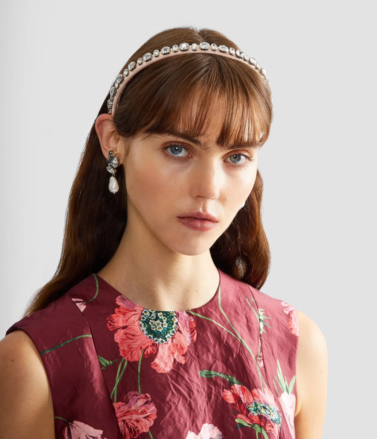 Erdem Narrow Emb Headband cerchietto raso rosa