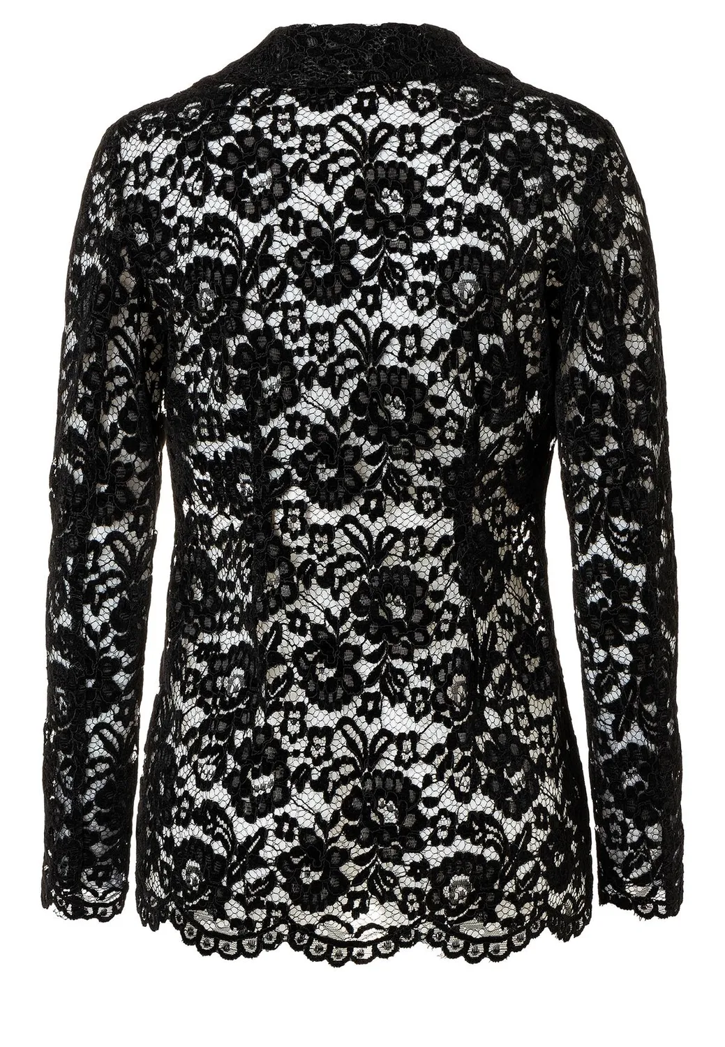 Ana Alcazar Saha blazer pizzo nero bottoni perla