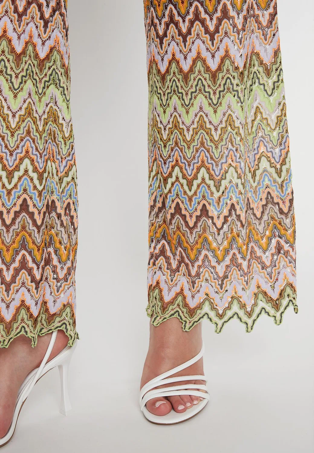 Ana Alcazar Posyda pantaloni maglia svasati fantasia