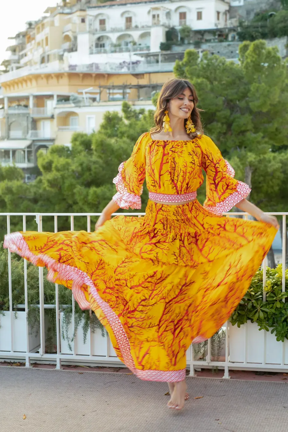 Antica Sartoria Everywhere FV103 completo top gonna arancione