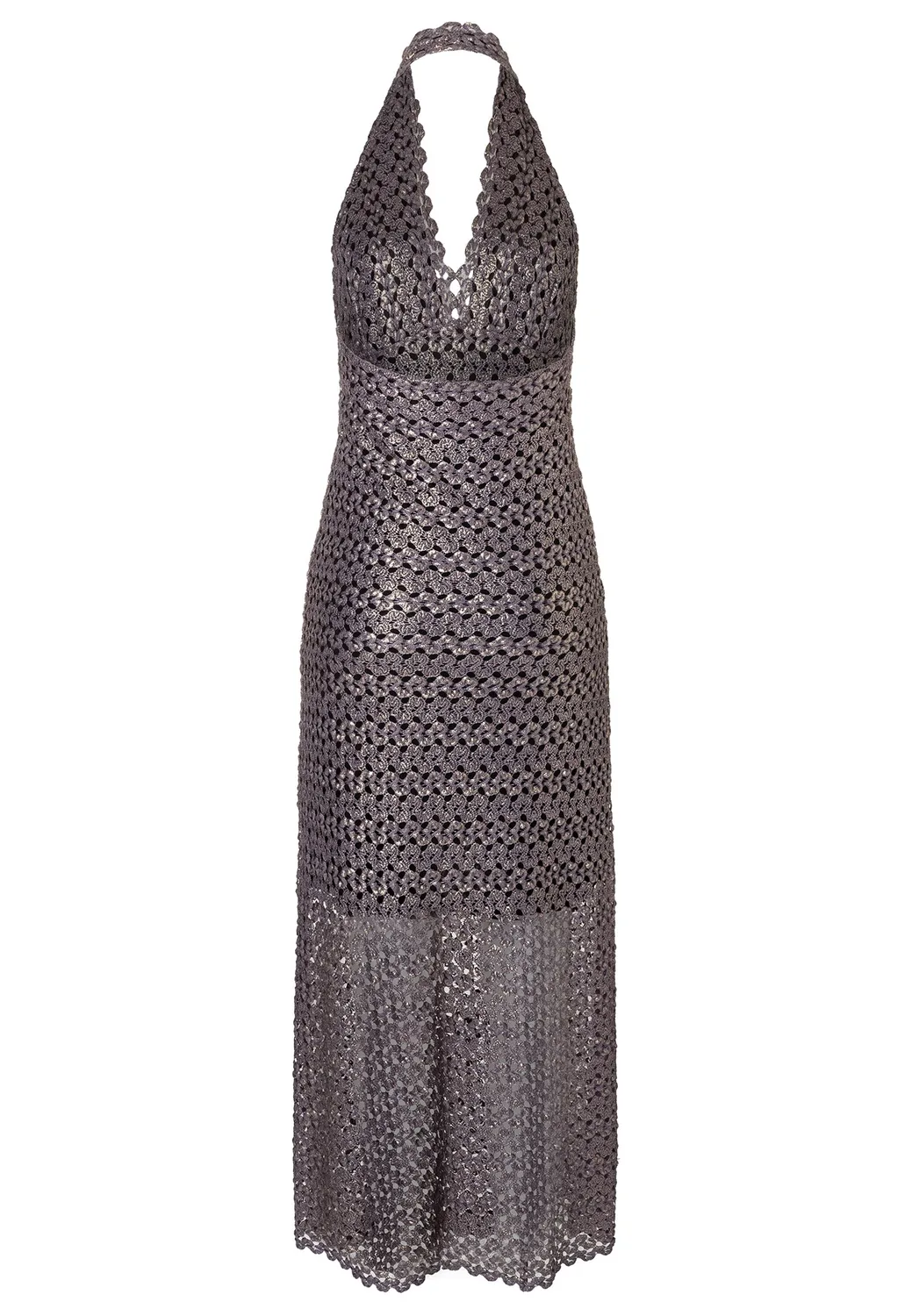 Ana Alcazar Dilna abito maxi marrone metallizzato