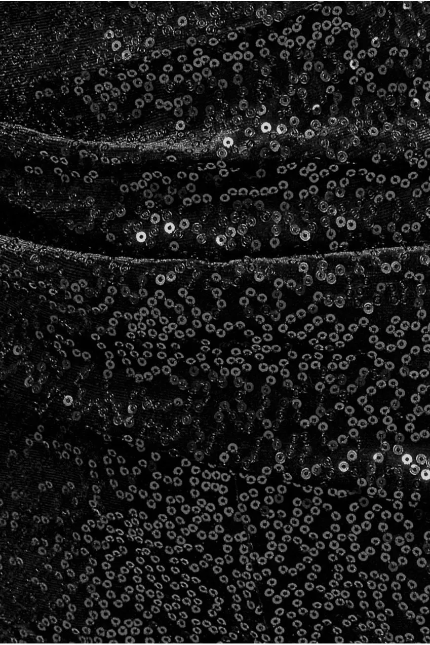 Goddiva tuta velluto paillettes nero bardot