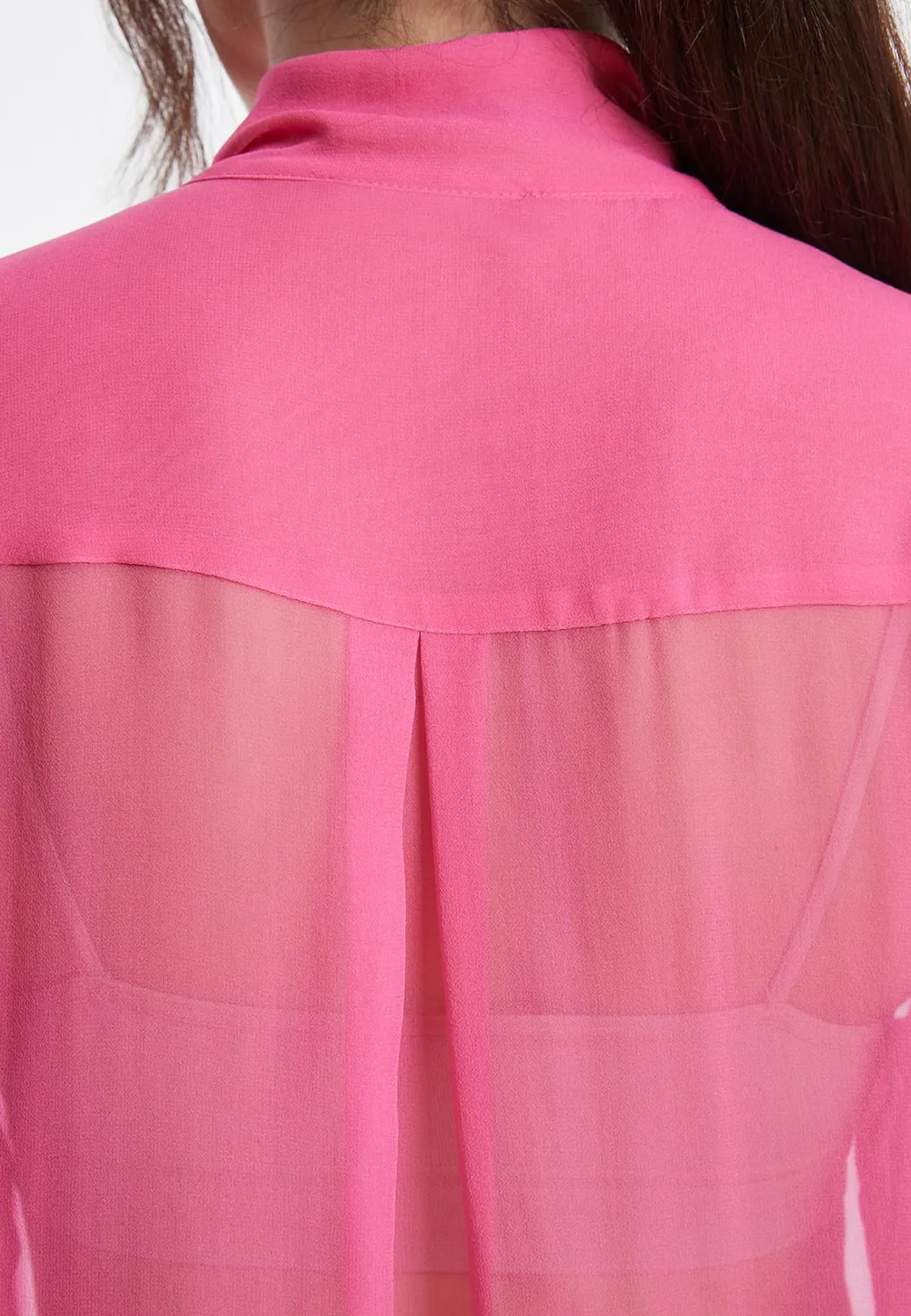 Ana Alcazar Zerina camicetta chiffon rosa fiocco