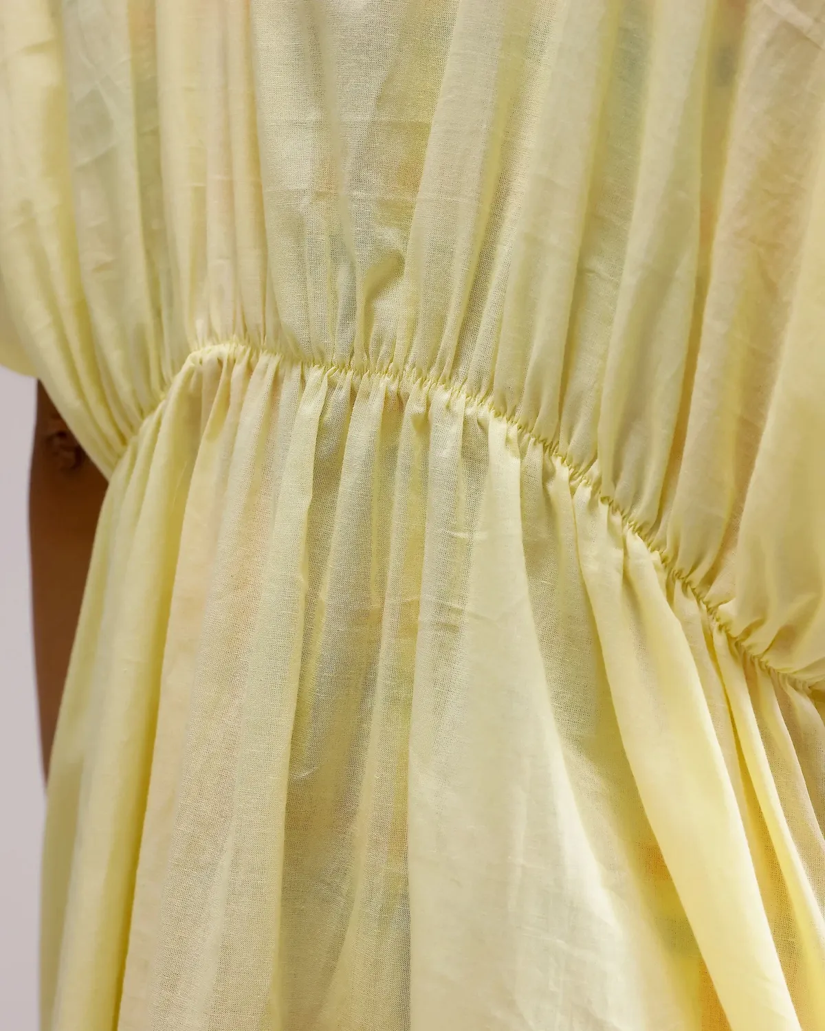 Our Dve Candy Checks top giallo blu cotone