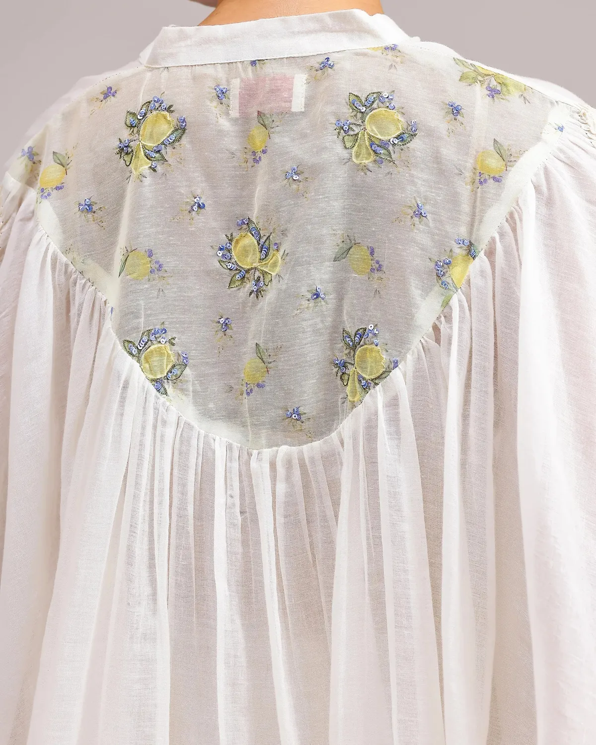 Our Dve Saanjh Soft Chanderi camicia beige