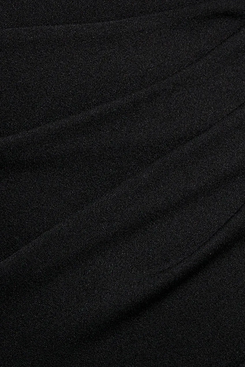 Goddiva One Shoulder Twisted abito sirena nero scuba