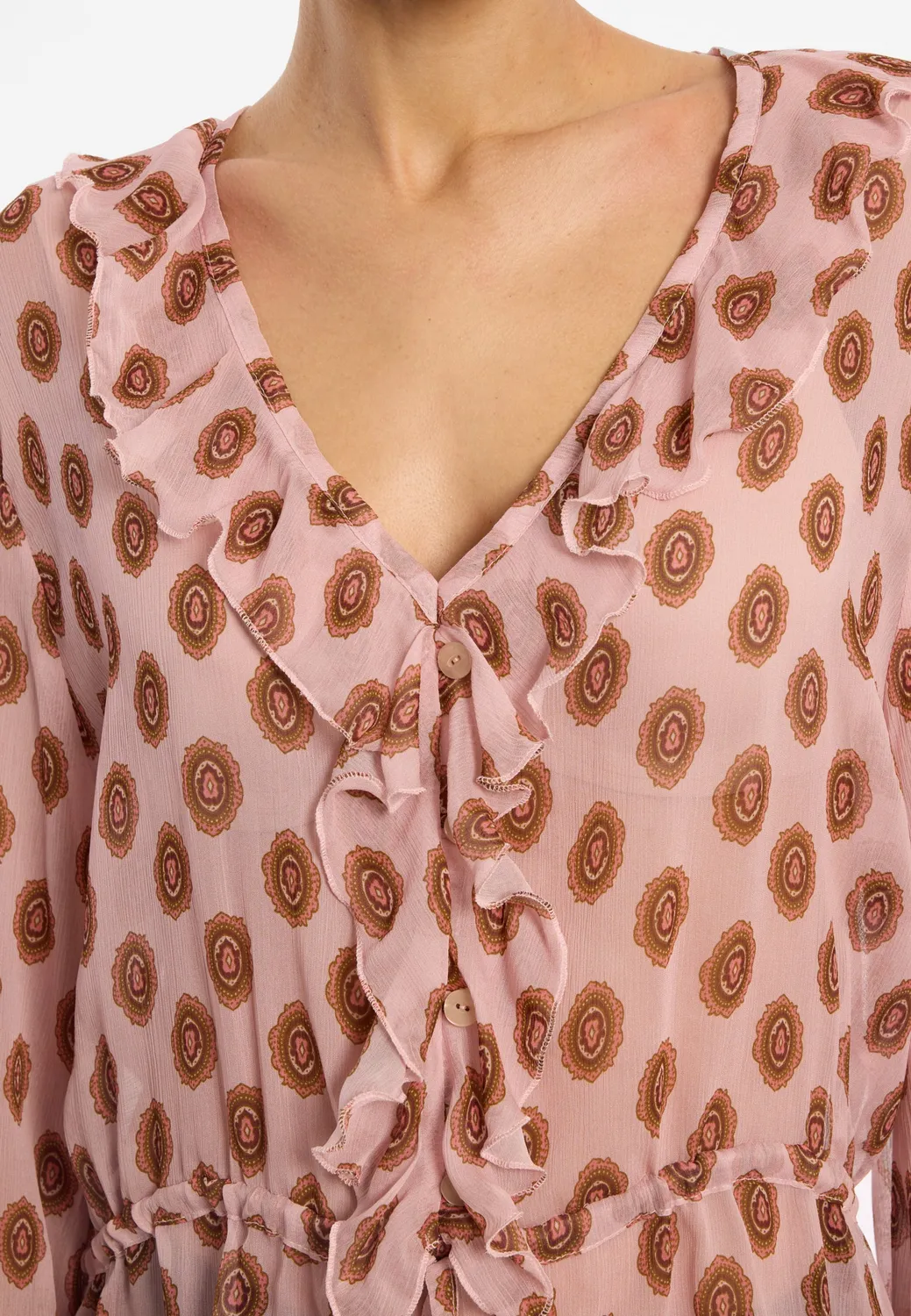 Ana Alcazar Eloreanda camicia chiffon bordeaux