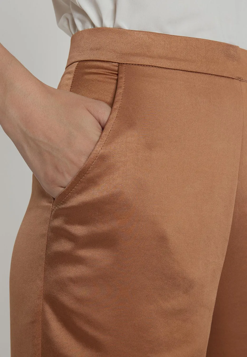 Ana Alcazar Pahisea pantaloni satin rame gamba dritta