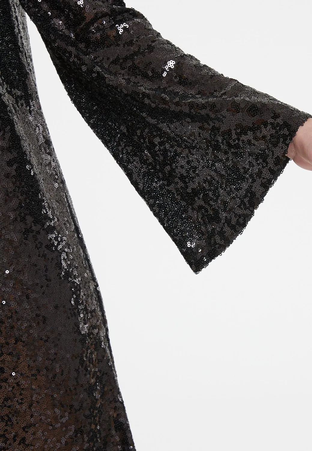 Ana Alcazar Tadya abito paillettes nero corto