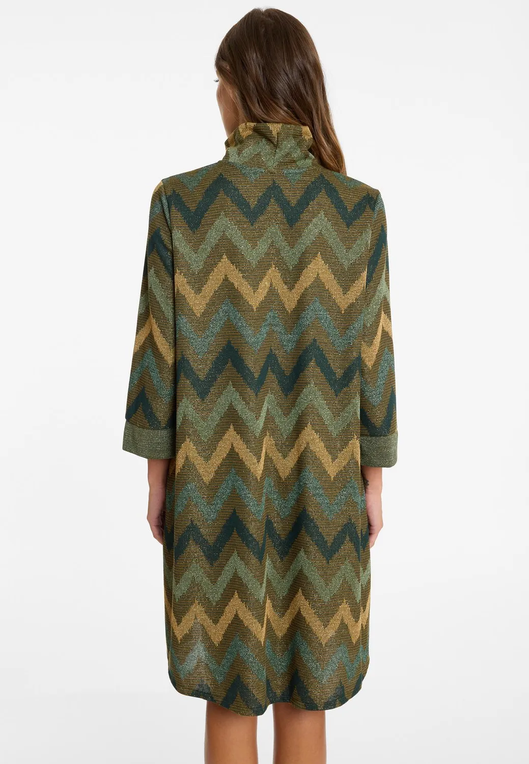 Ana Alcazar Avera abito lurex verde dolcevita