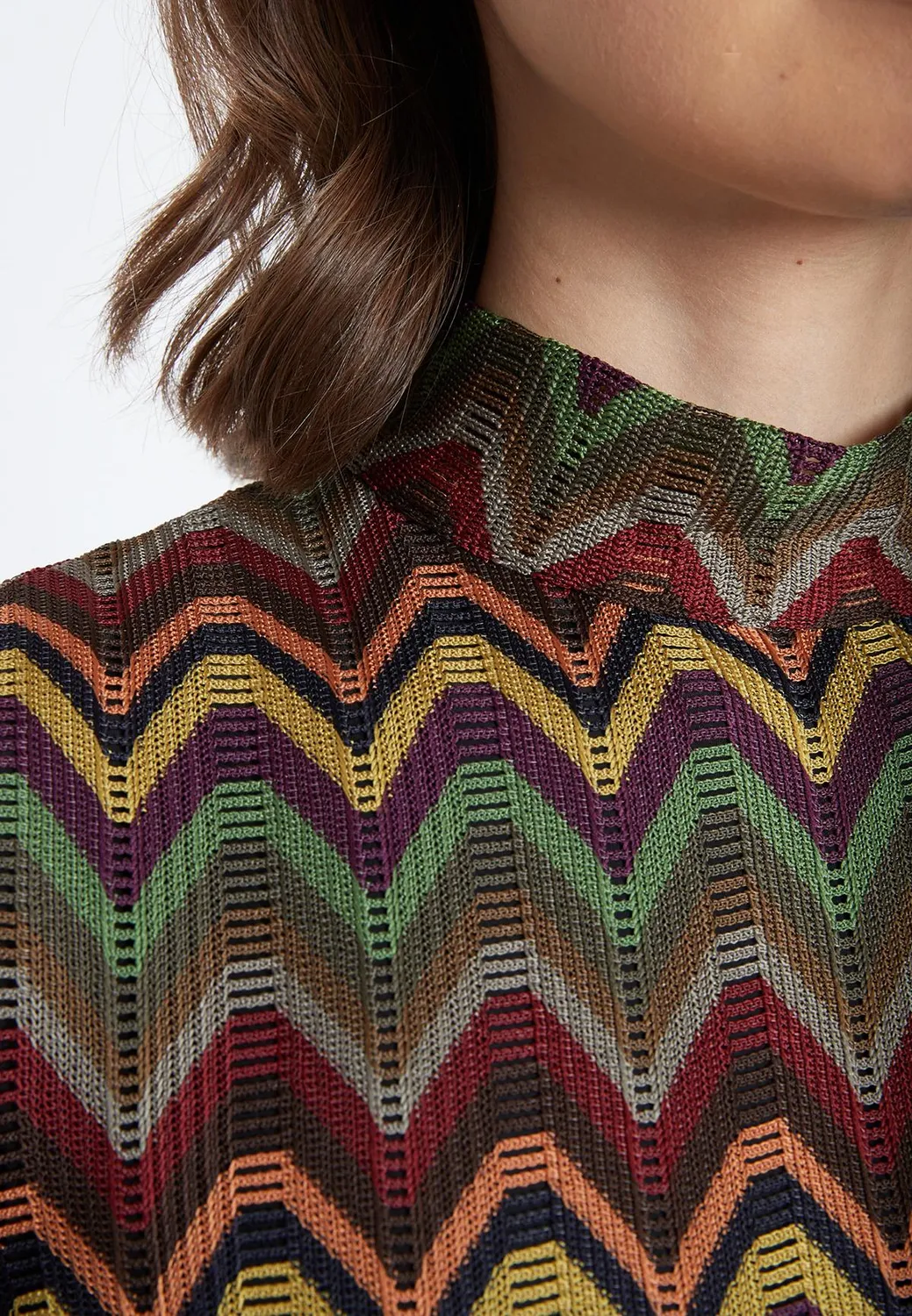 Ana Alcazar Sulara top maglia traforato zigzag