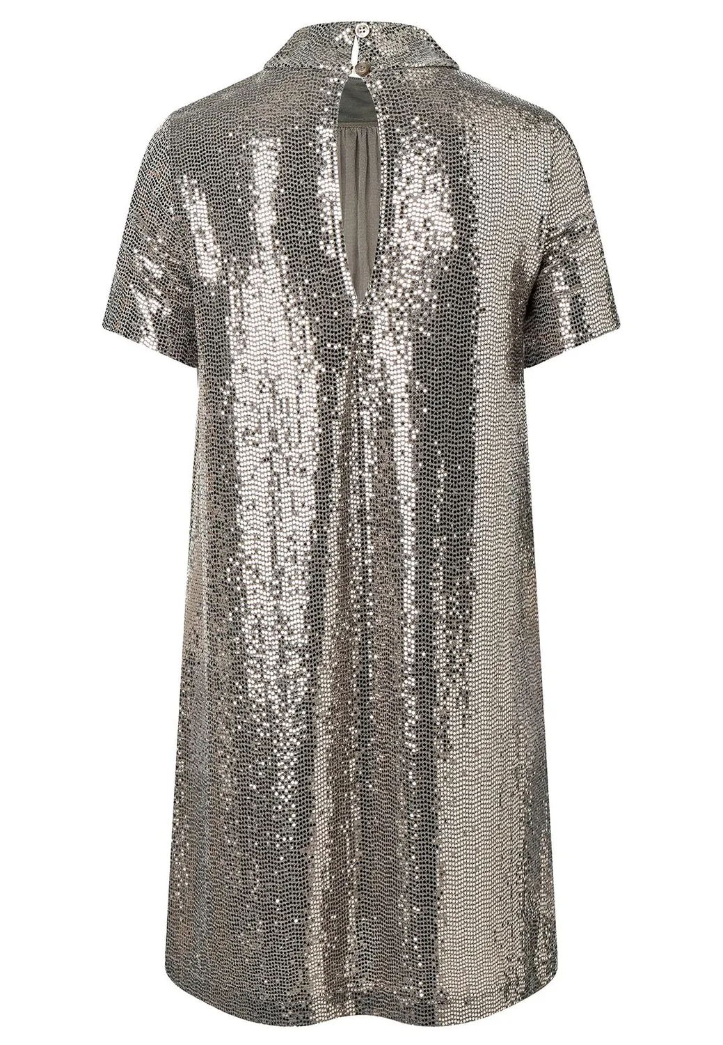 Ana Alcazar Sagena abito mini paillettes argento