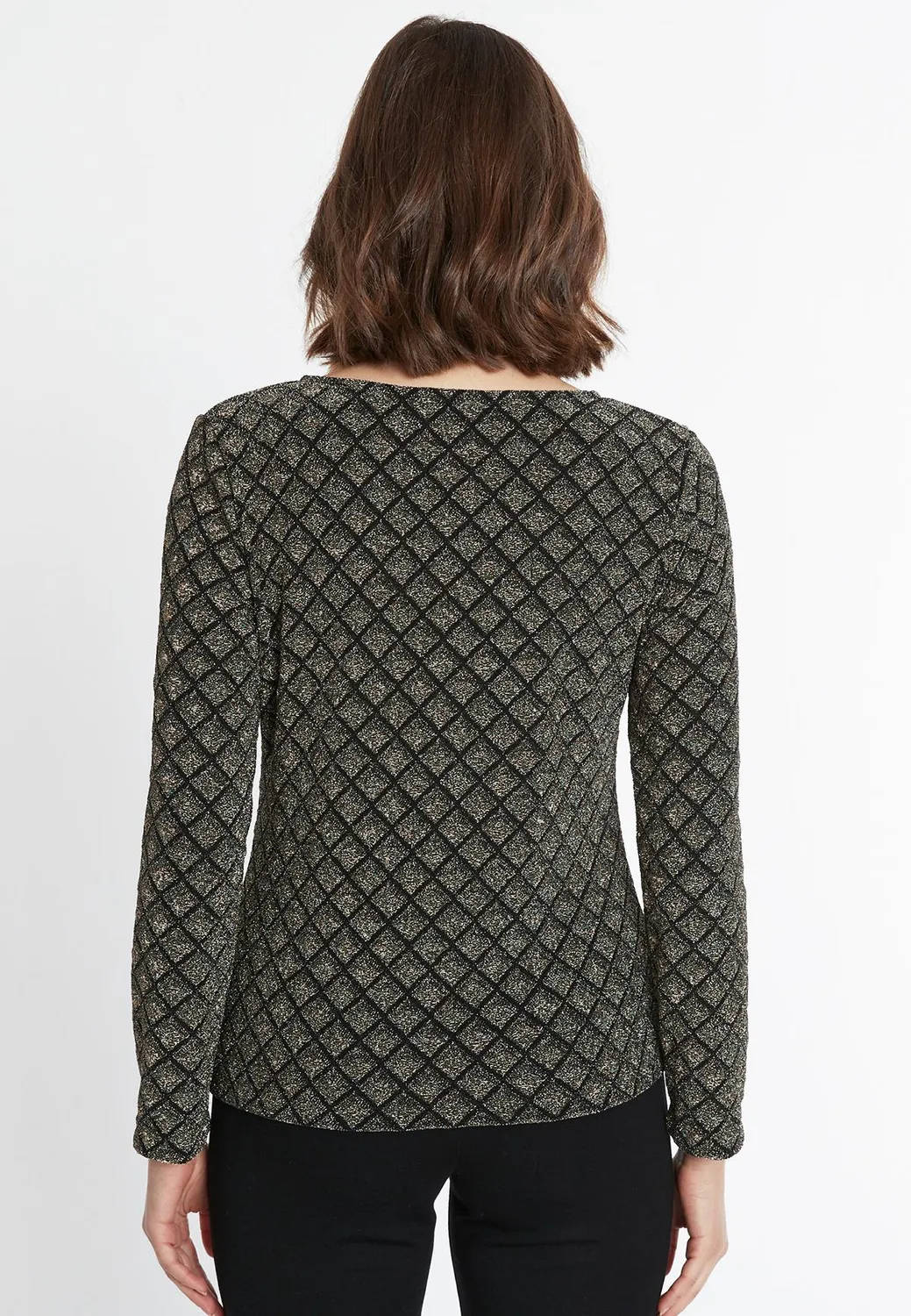 Ana Alcazar Sakony top lurex nero oro