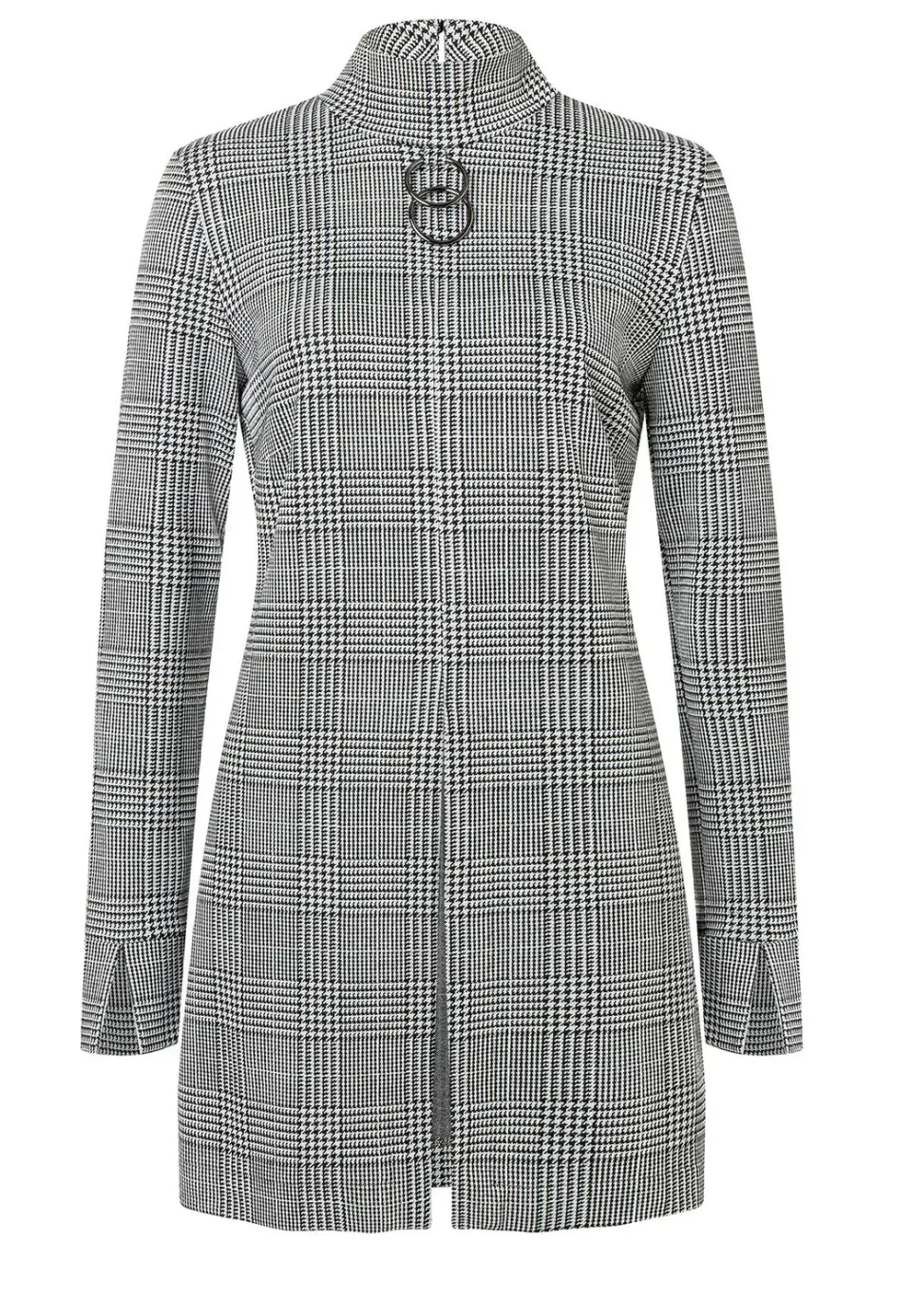 Ana Alcazar Shea top lungo quadri bianco nero
