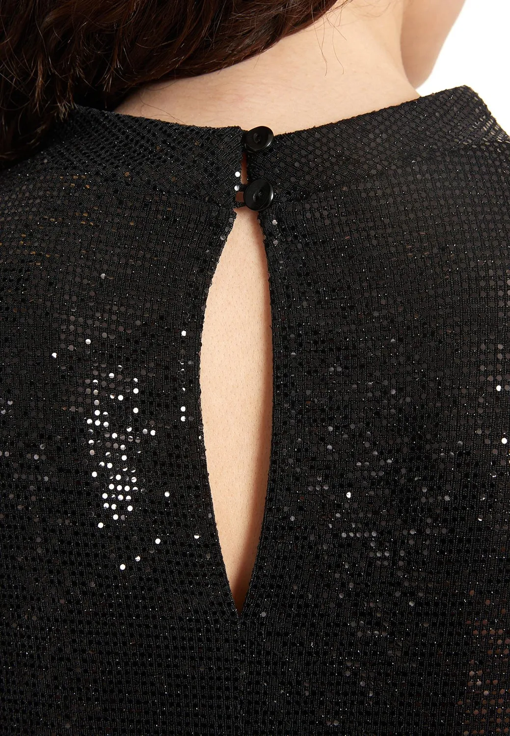 Ana Alcazar Ofrea abito lungo paillettes nero