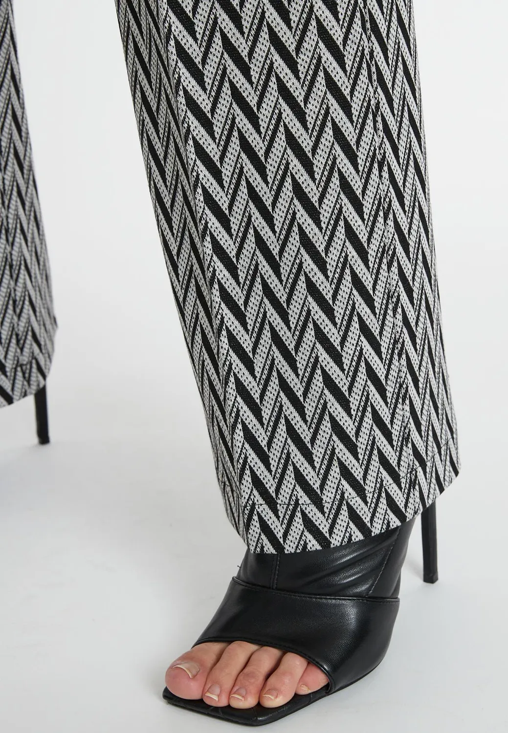 Ana Alcazar Shasia pantaloni lunghi sigaretta zigzag
