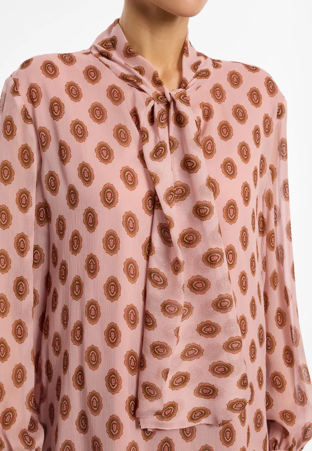 Ana Alcazar Elysis blusa fiocco bordeaux chiffon