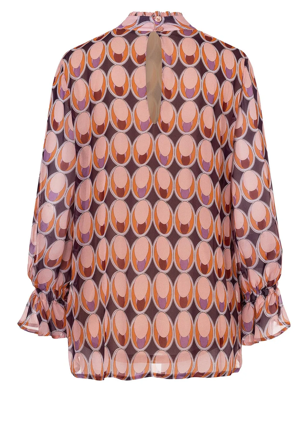 Ana Alcazar Hagoly blusa chiffon stampa rétro