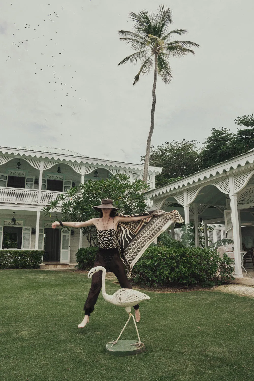 Johanna Ortiz Palm Nomad pantalone mare nero in cotone
