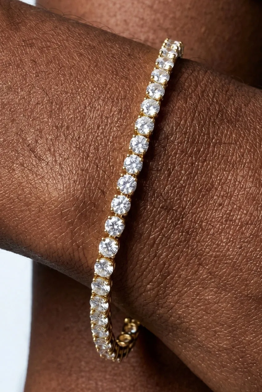 Uchi & Soto Shikaku bracciale tennis oro pietre