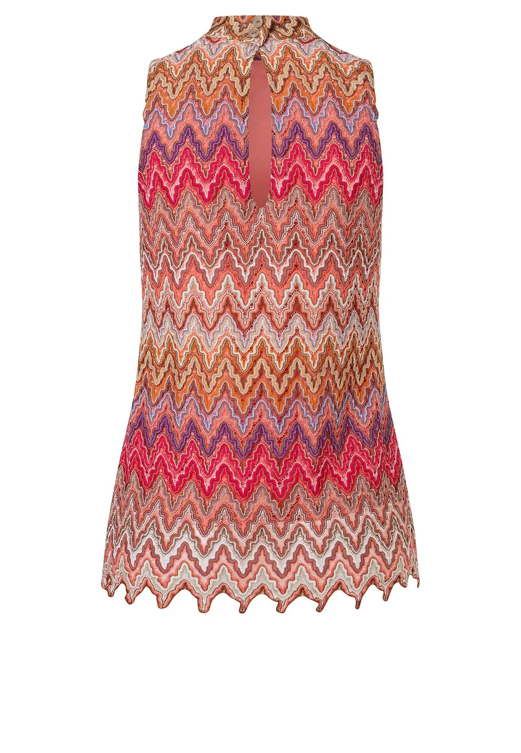 Ana Alcazar Zecara top in maglia spalle scoperte fantasia zigzag