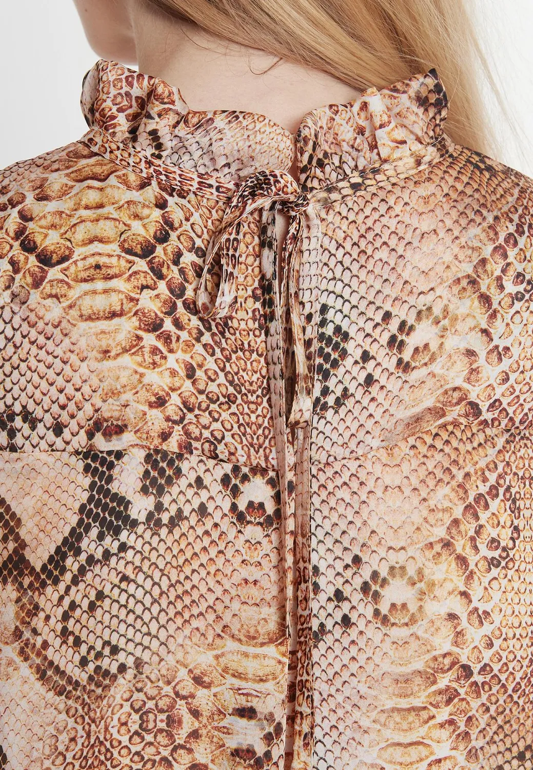 Ana Alcazar Pakela abito chiffon animalier marrone