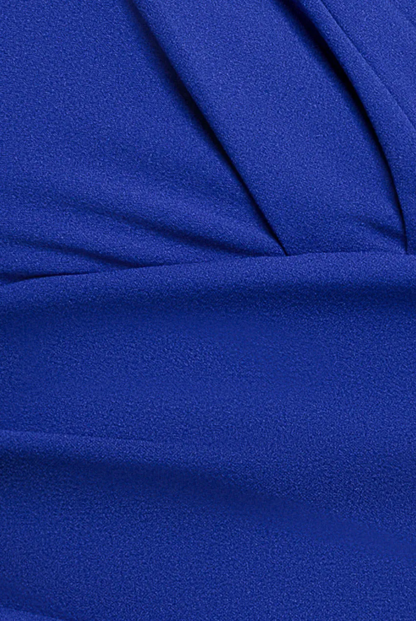 Goddiva Plus Bardot tuta blu royal scuba curvy
