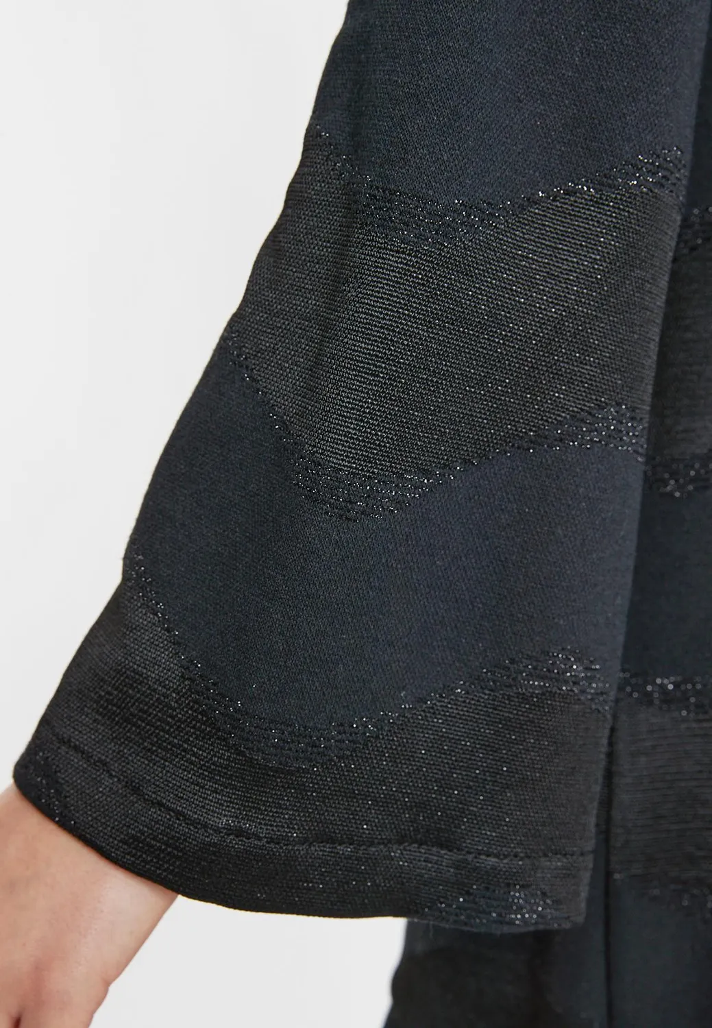 Ana Alcazar Sapora top lungo nero lurex collo alto