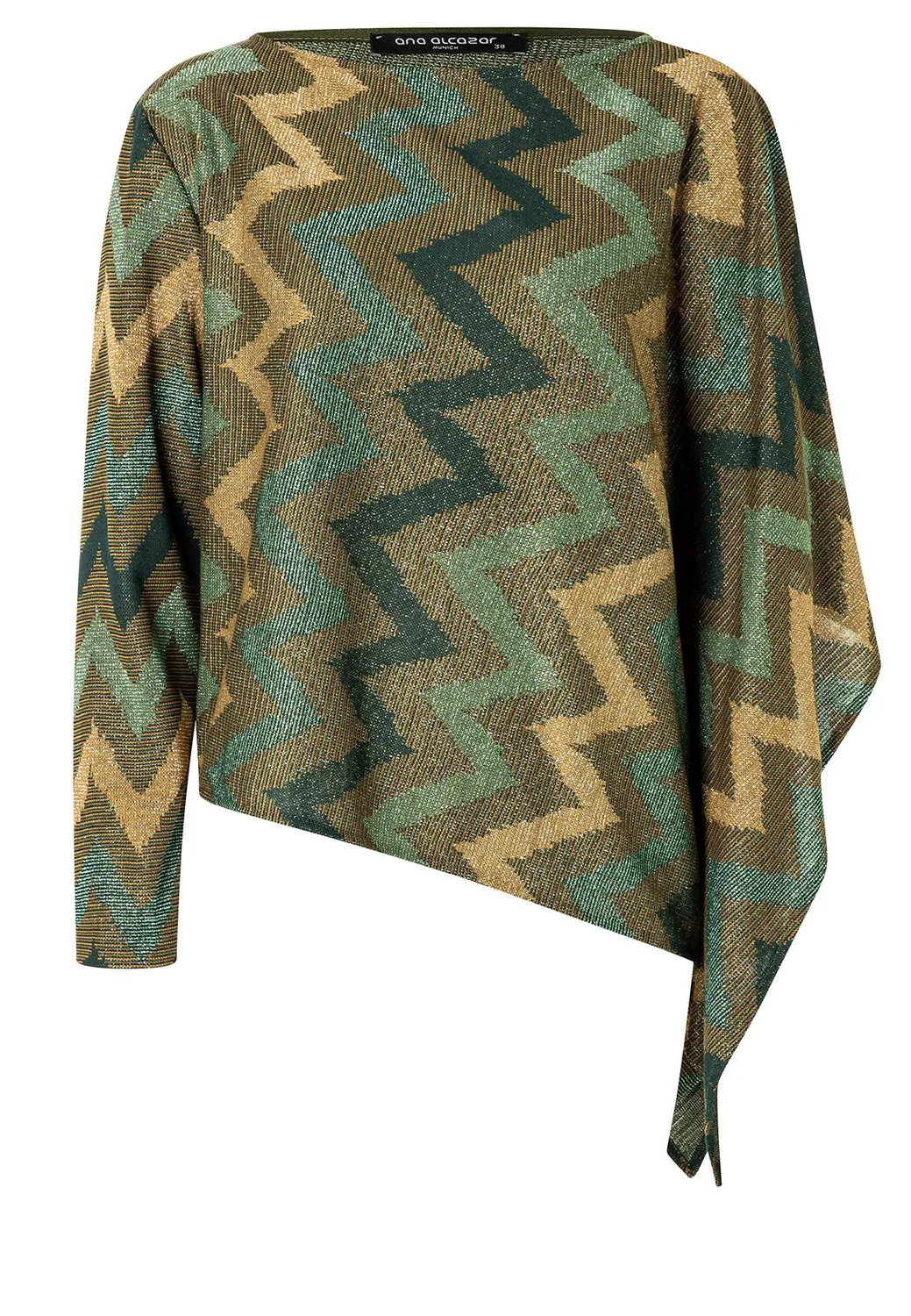 Ana Alcazar Avilo top lurex verde oro manica corta
