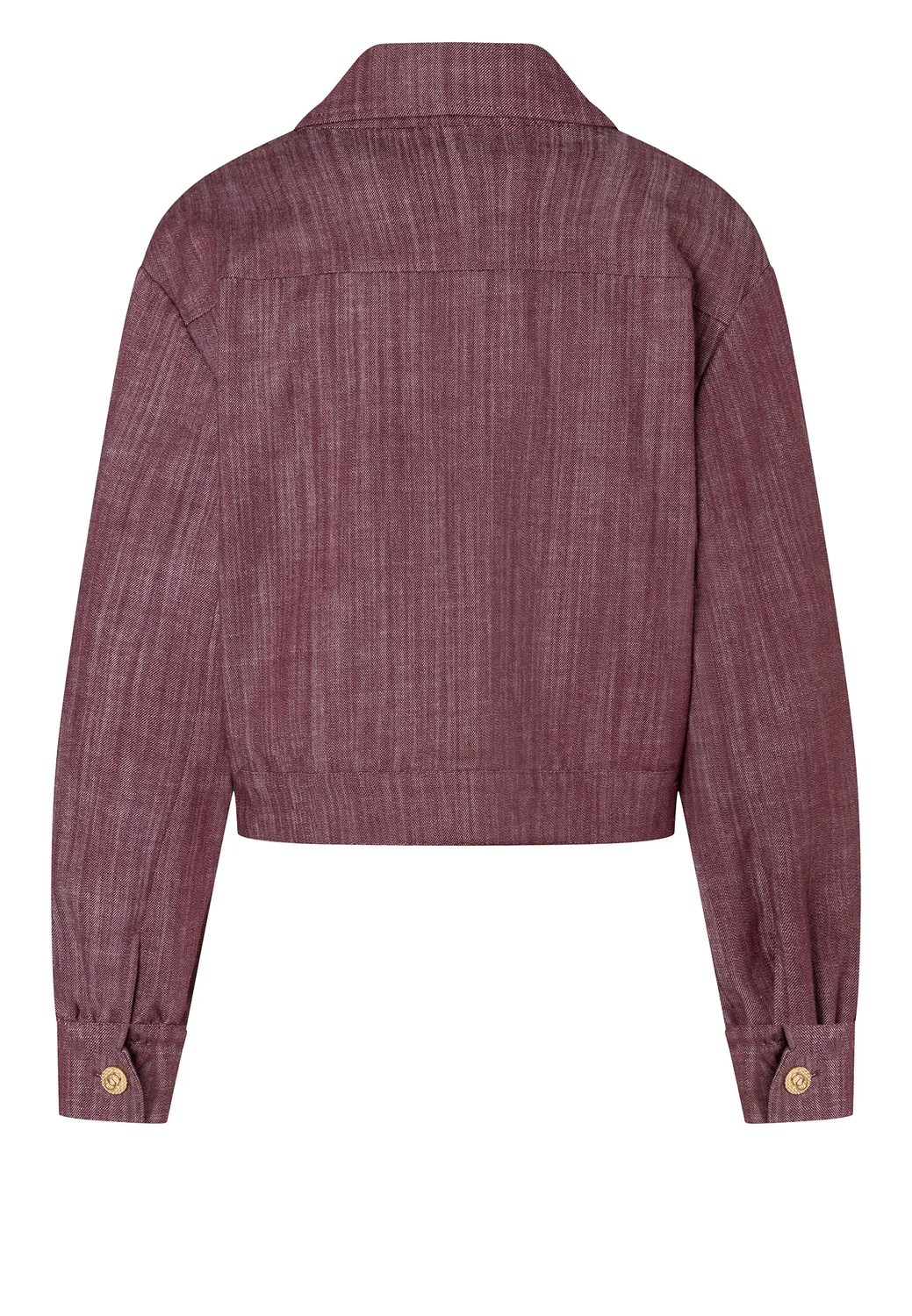 Ana Alcazar Enlisary giacca jeans corta bordeaux