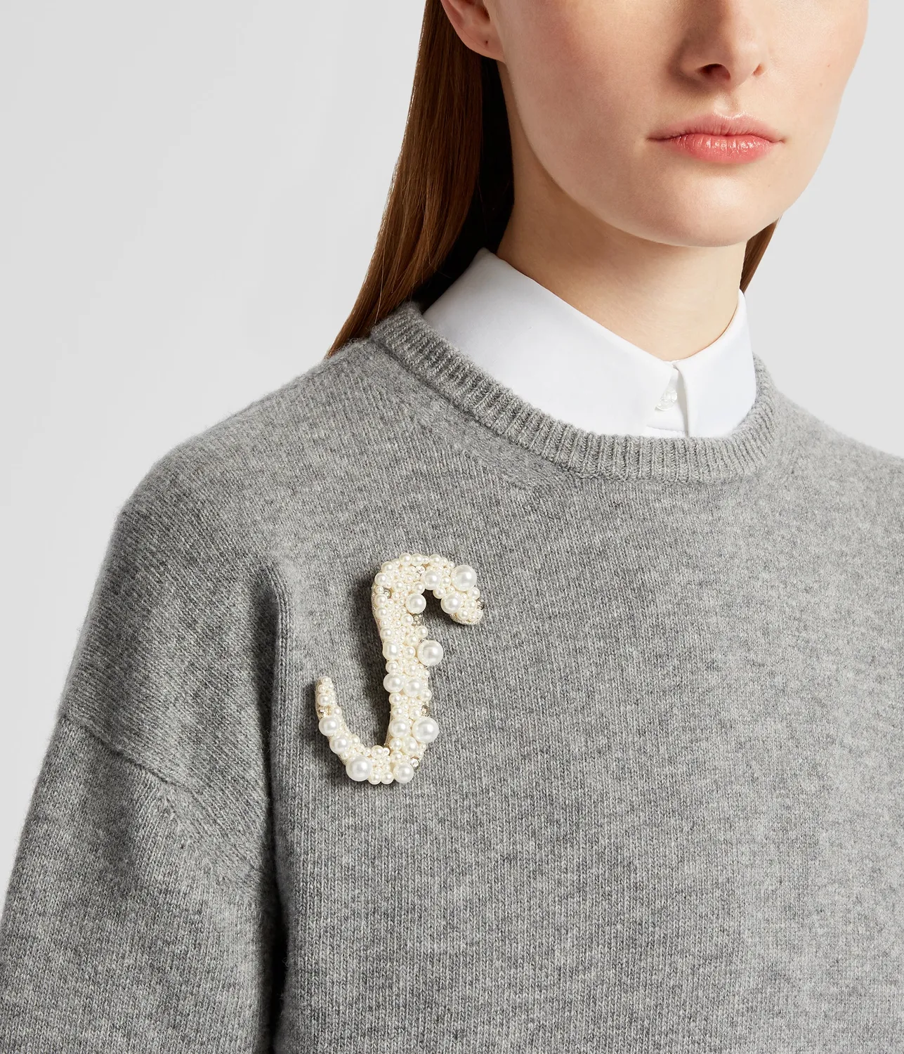 Erdem Pearl Alphabet Brooch S spilla lettera S perle