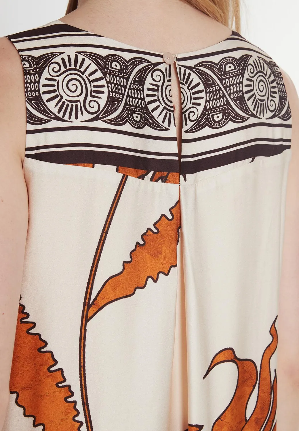 Ana Alcazar Palea vestito midi raso marrone