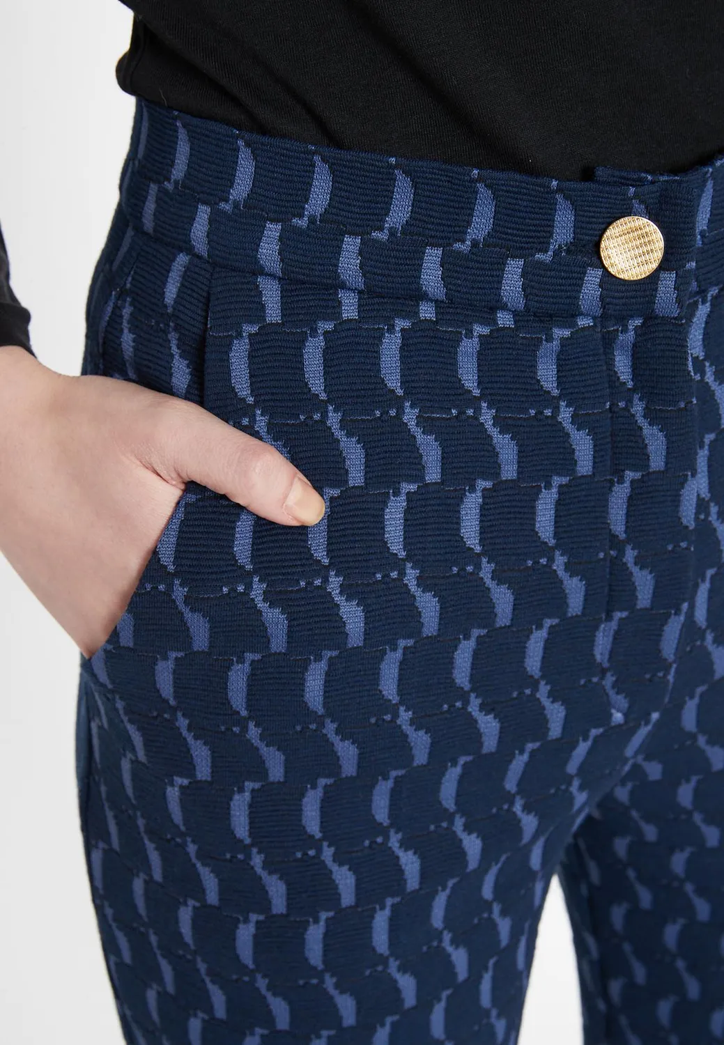 Ana Alcazar Siwana pantaloni jacquard blu