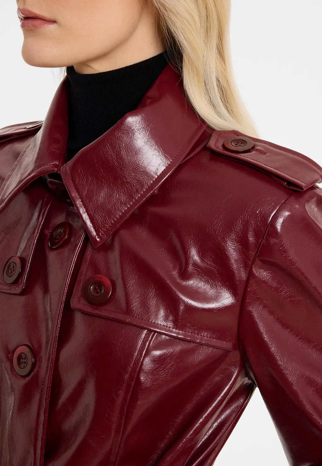 Ana Alcazar Acela trench bordeaux vernice