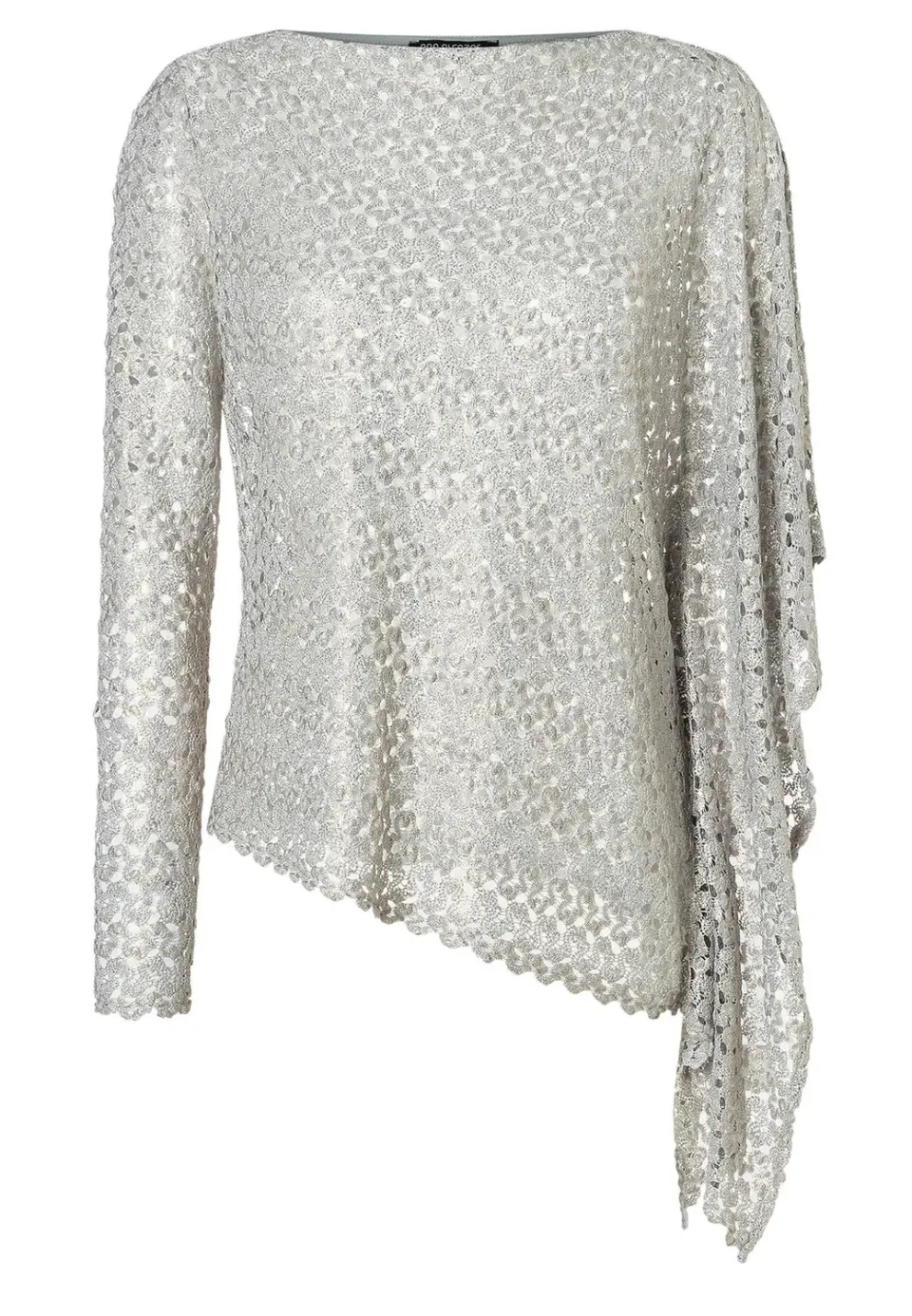 Ana Alcazar Zisala top asimmetrico maglia argento
