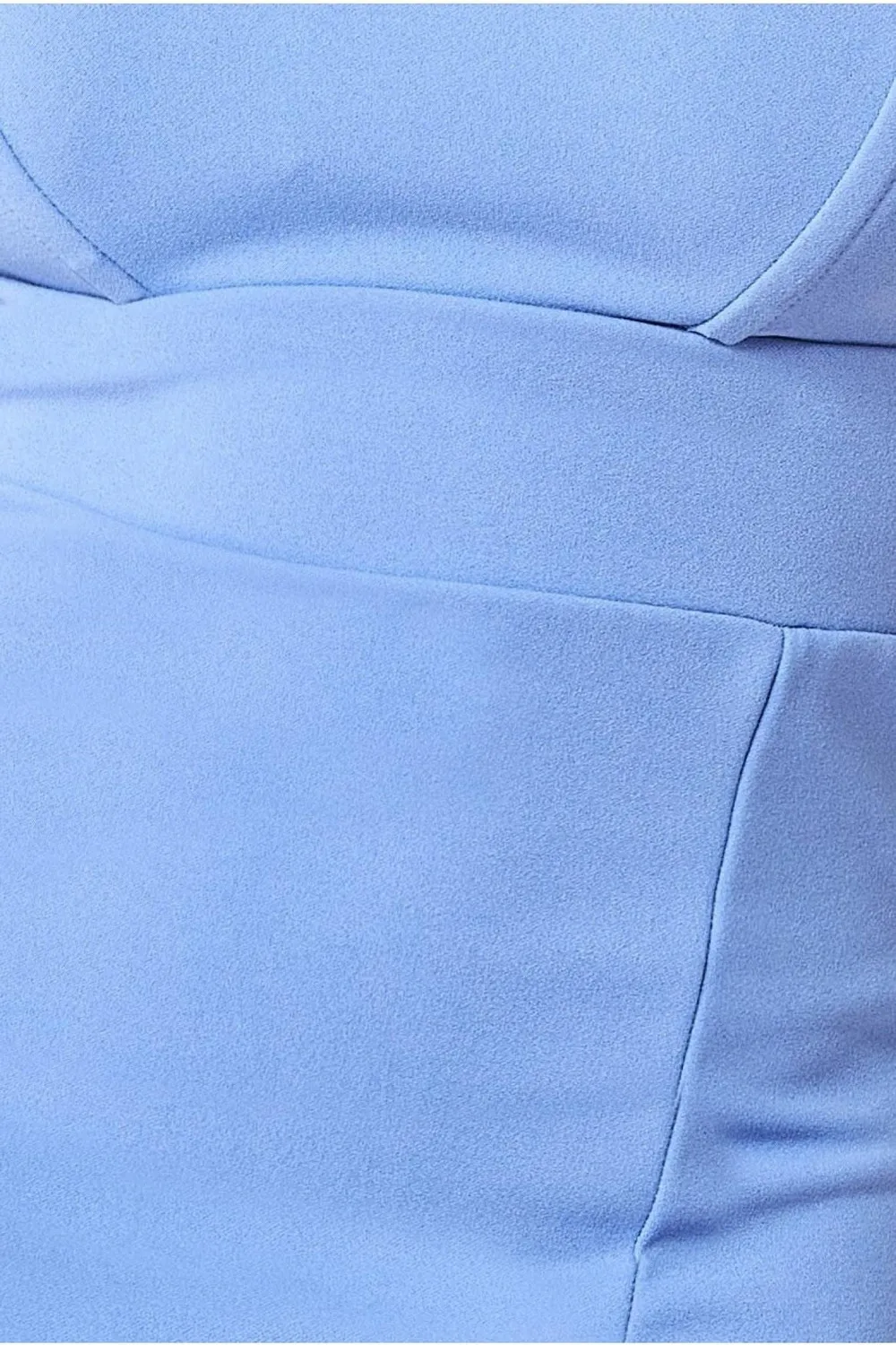Goddiva DR3585 abito maxi a fascia azzurro spacco coscia