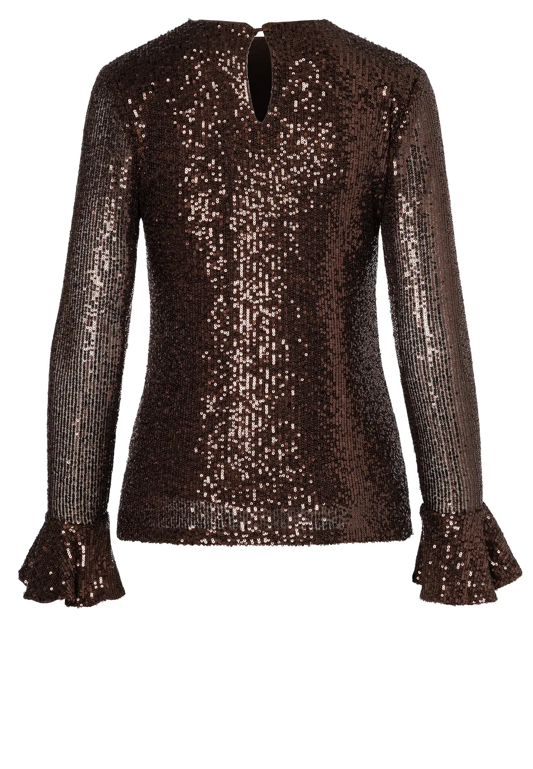 Ana Alcazar Evari top paillettes bronzo maniche