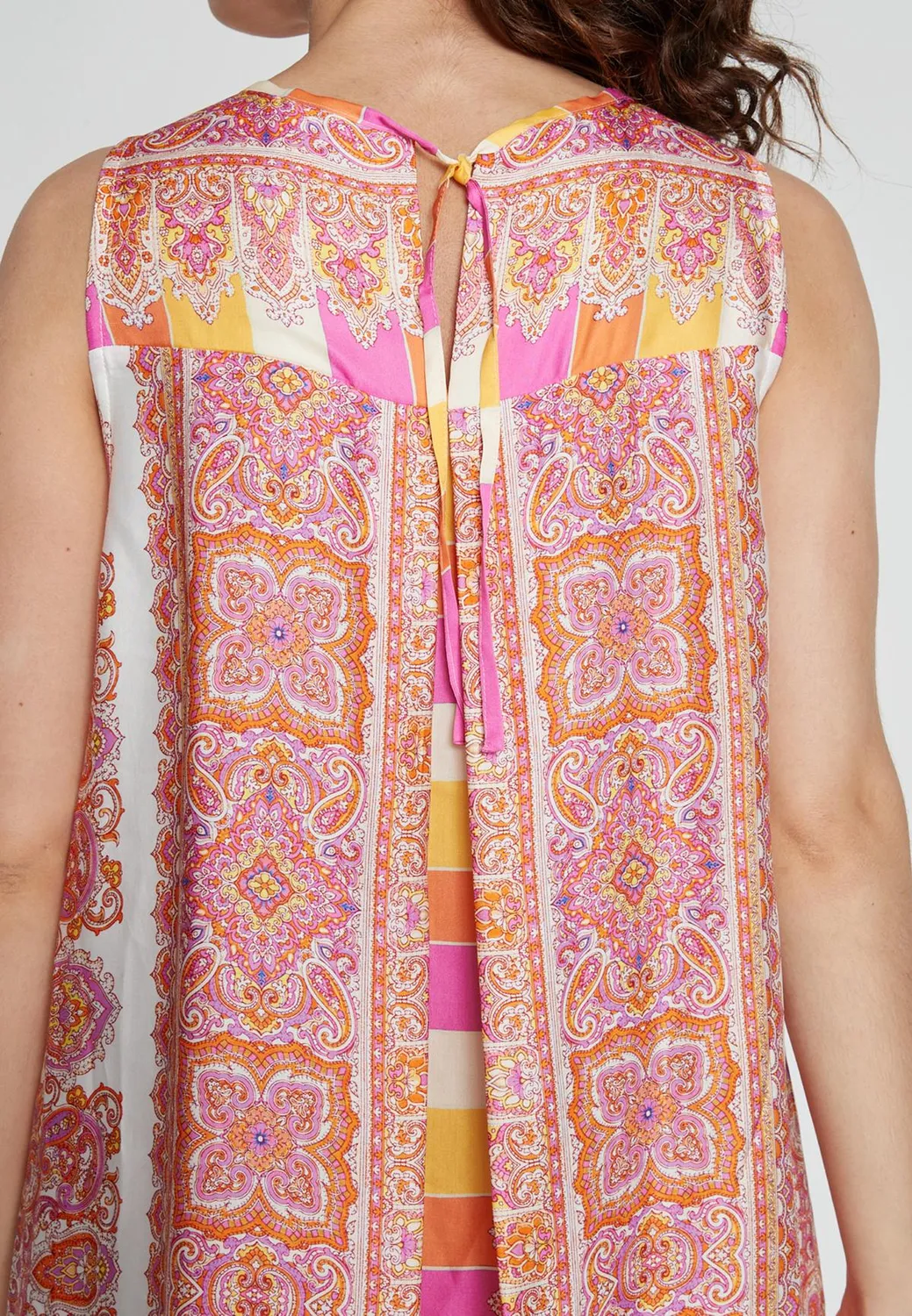 Ana Alcazar Kany abito midi satin stampa foulard