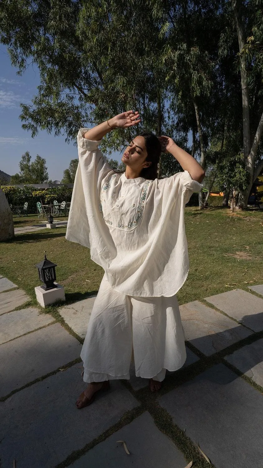 Our Dve Posha top beige cotone maniche dolman
