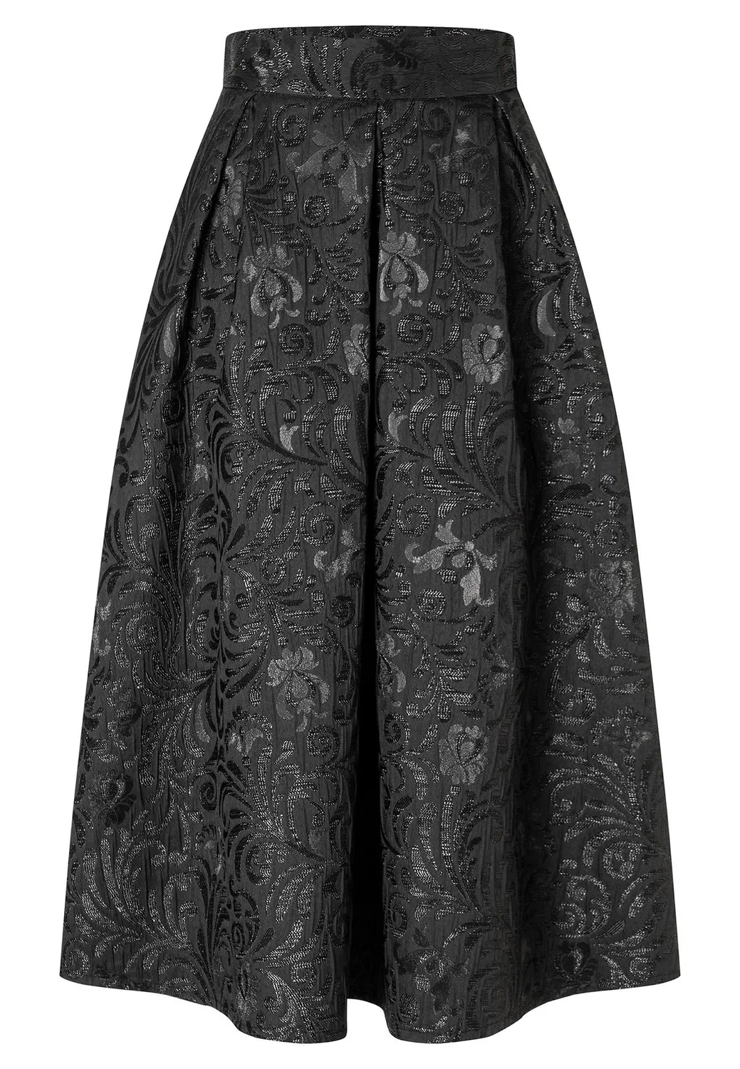 Ana Alcazar Absea gonna midi nera broccato floreale