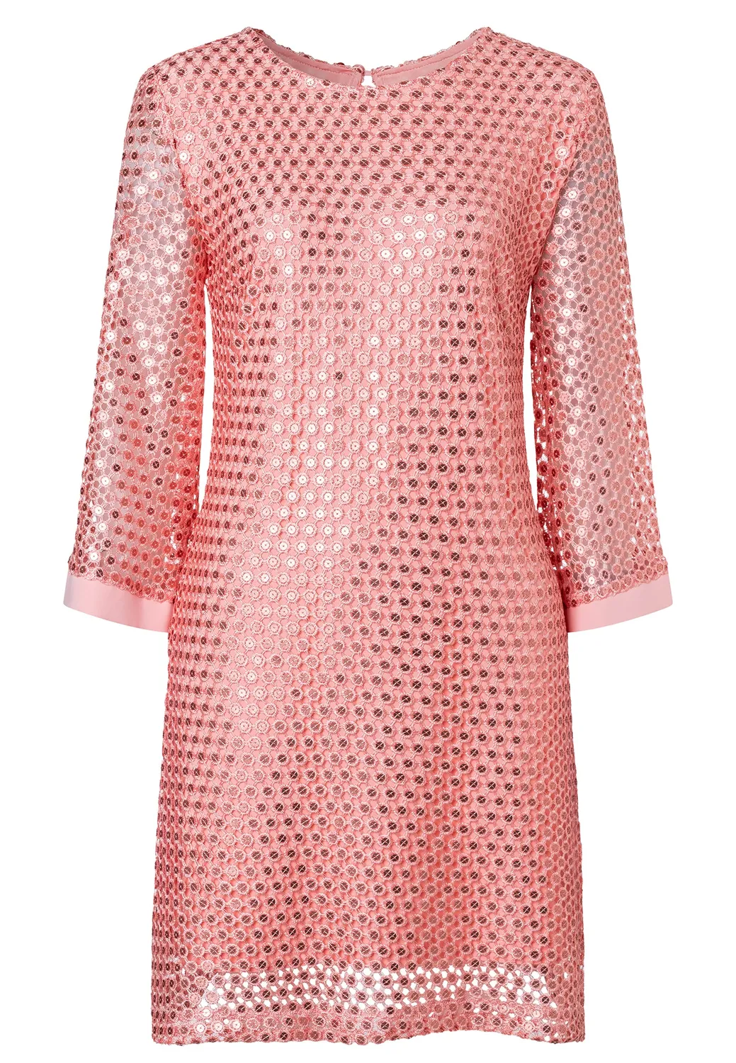 Ana Alcazar Dalva abito corto pizzo rosa