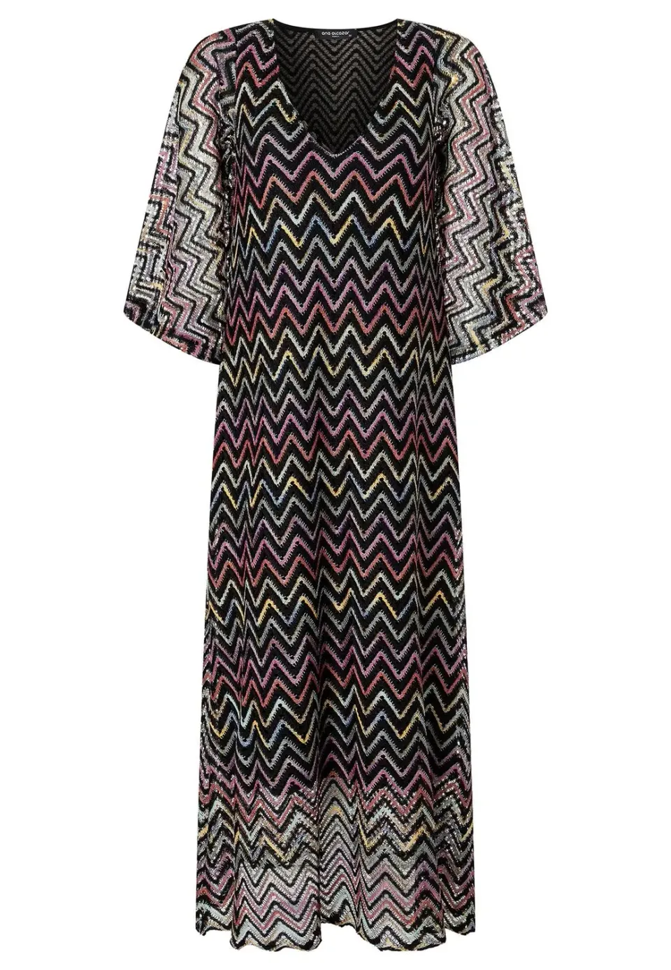Ana Alcazar Zekosa abito maxi kaftano zigzag