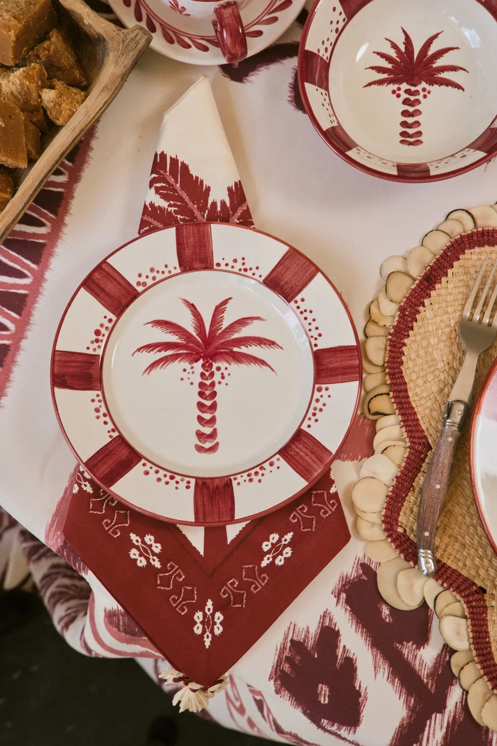 Johanna Ortiz Indigenista piatti dessert 2 pezzi rossi ceramica