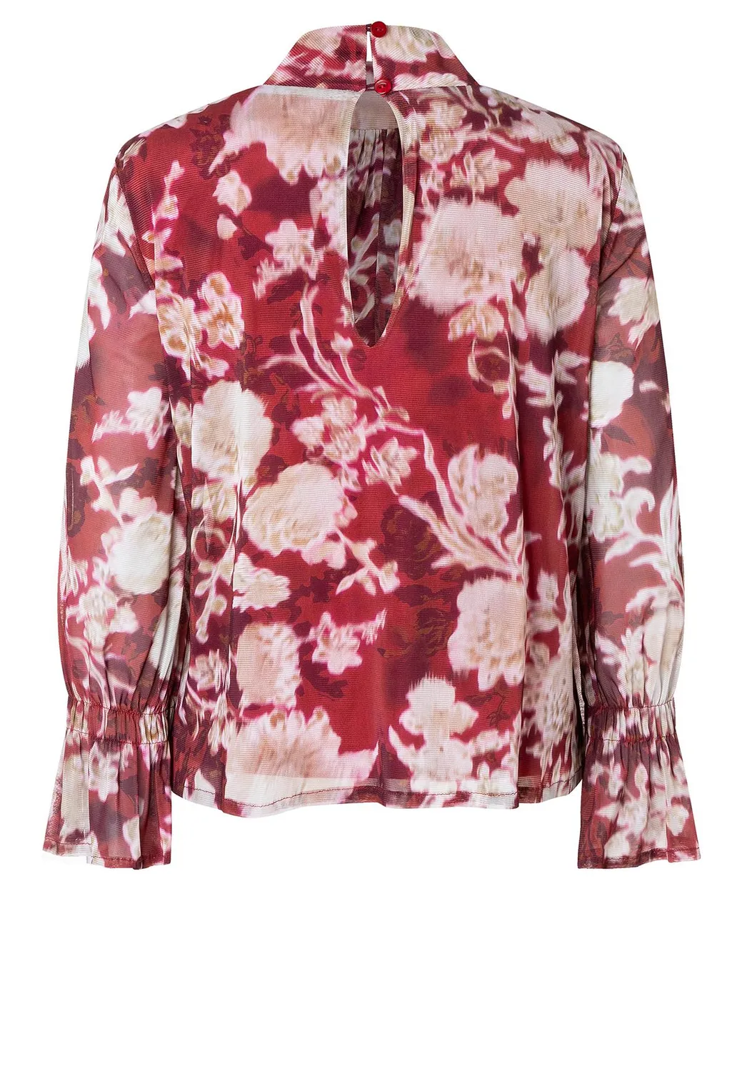 Ana Alcazar Sunea top blusa rossa fiori ufficio