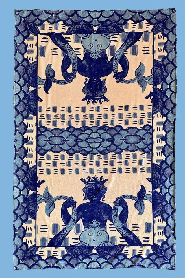 Antica Sartoria DW013 telo mare poliestere blu marino
