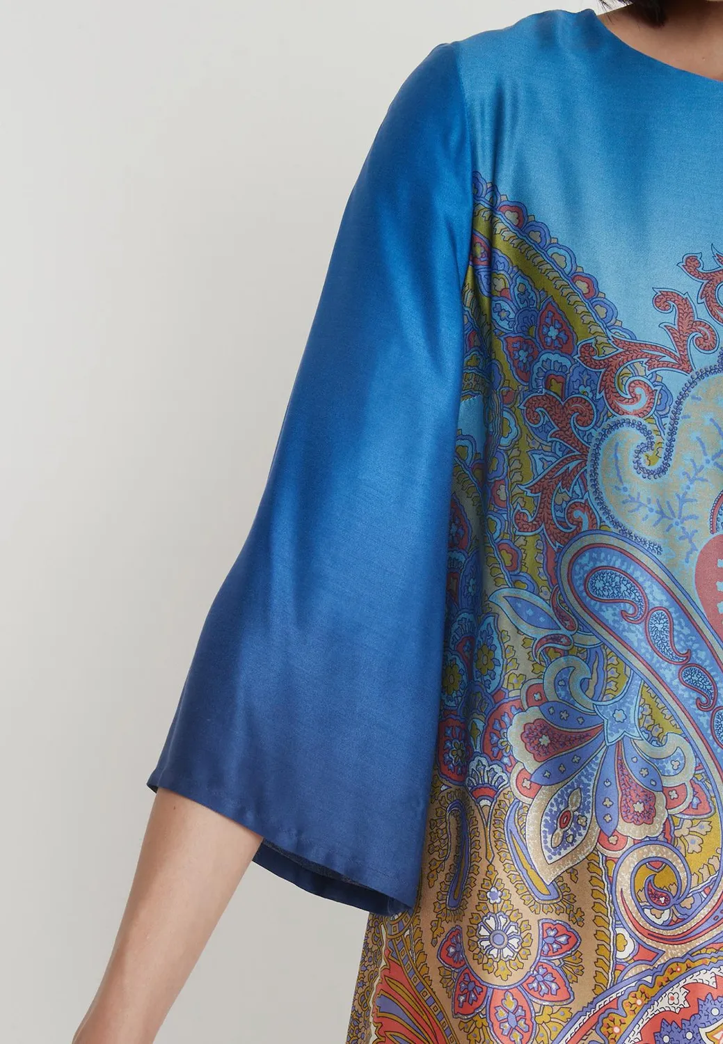 Ana Alcazar Pamila abito corto paisley blu