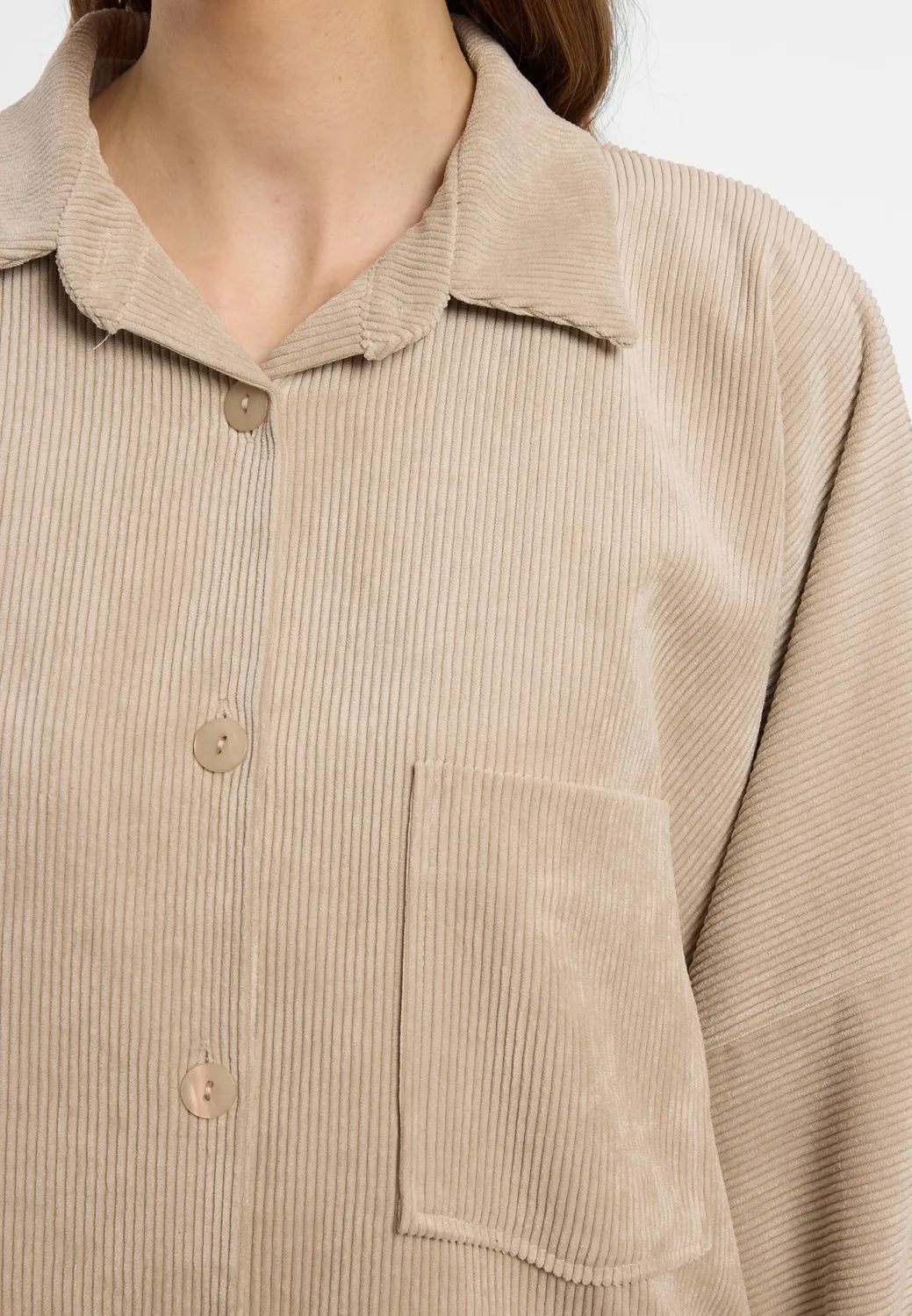 Ana Alcazar Endesis chemisier velluto beige oversize