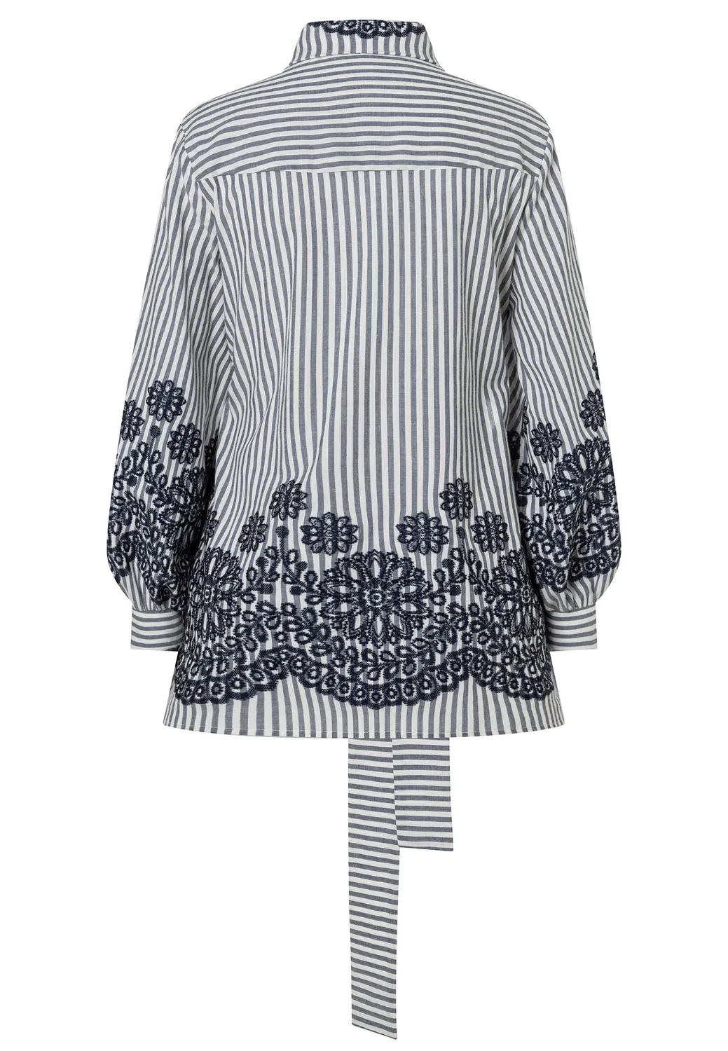 Ana Alcazar Doremie camicia cotone righe ricamo