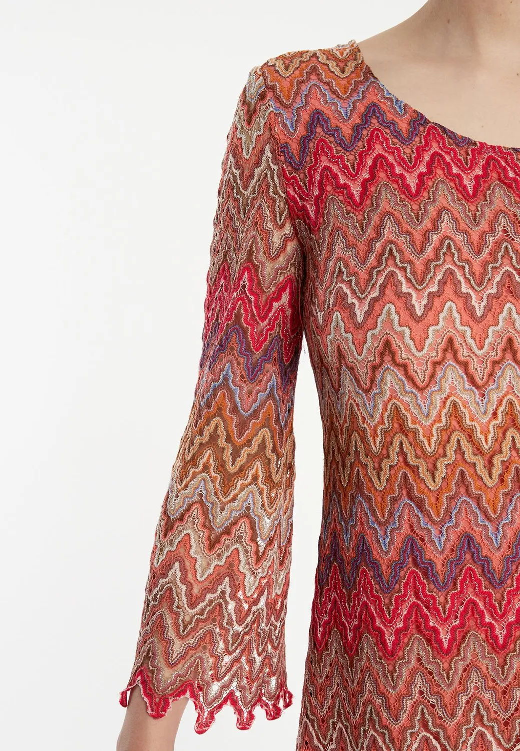 Ana Alcazar Zanisa tunica maglia rossa zigzag